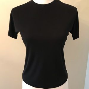 Short sleeve silk crêpe blouse